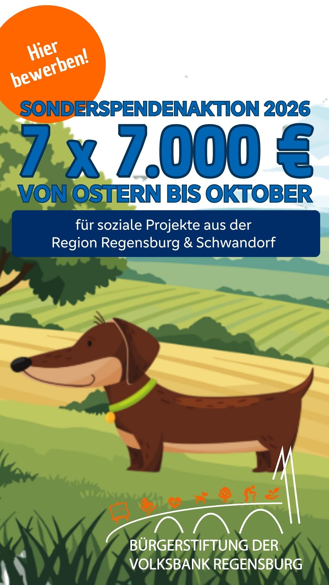 Startbanner der 7x7000,- € Spendenaktion